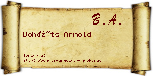 Boháts Arnold névjegykártya